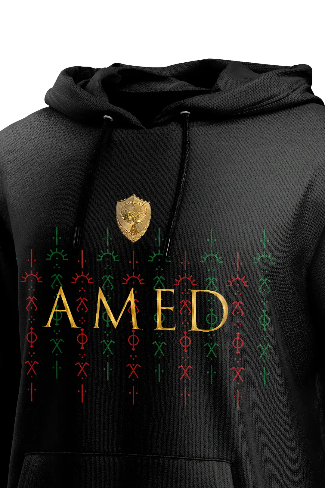 AMEDSPOR ETNİK DESEN KAPŞONLU SWEAT