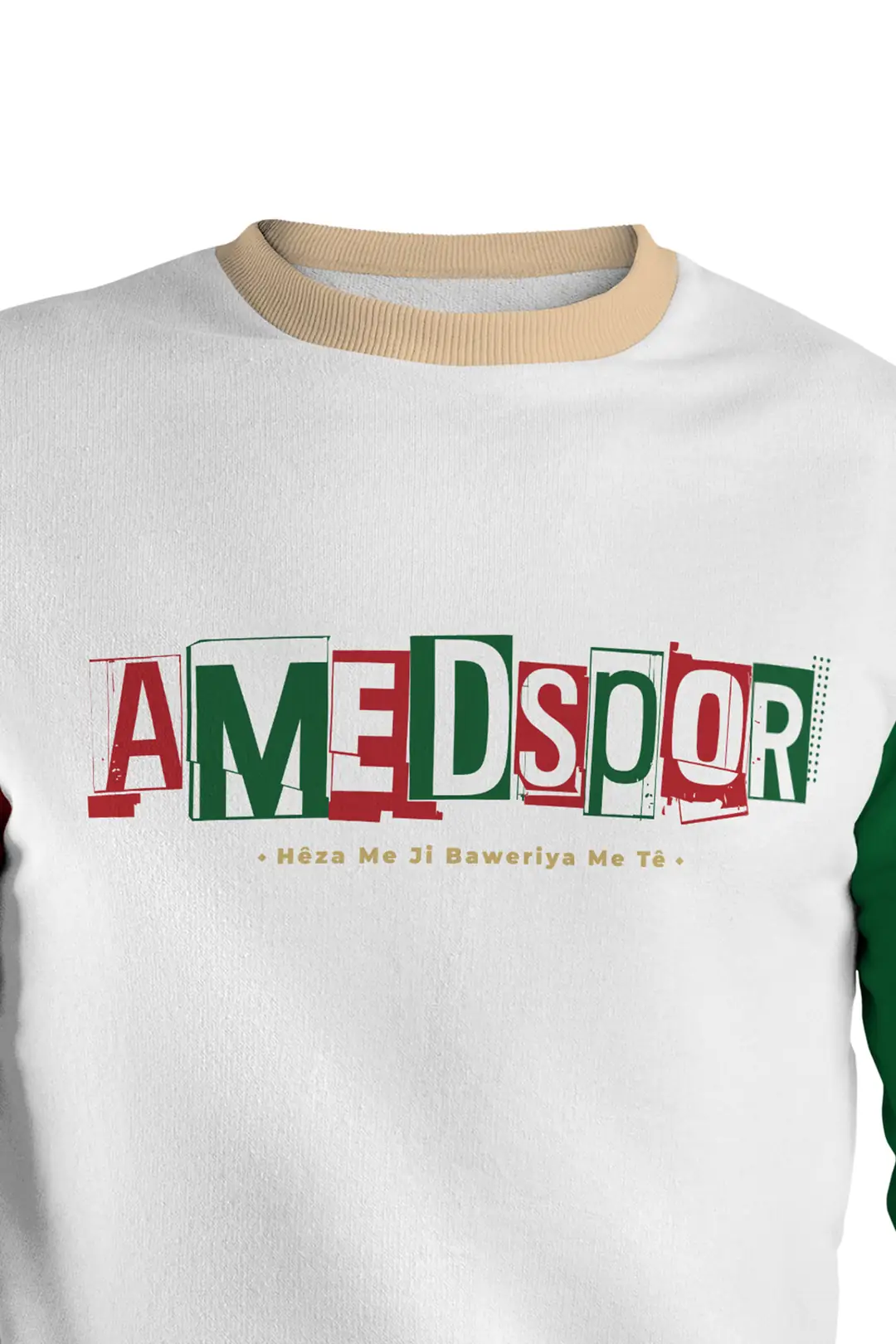 AMEDSPOR KOLLARI YEŞİL KIRMIZI SIFIR YAKA SWEAT