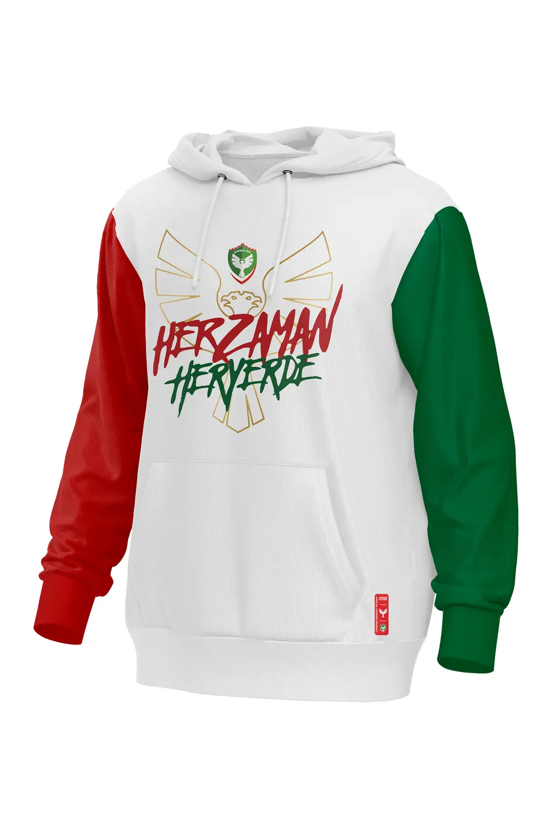 AMEDSPOR KOLLARI YEŞİL KIRMIZI KAPÜŞONLU SWEAT