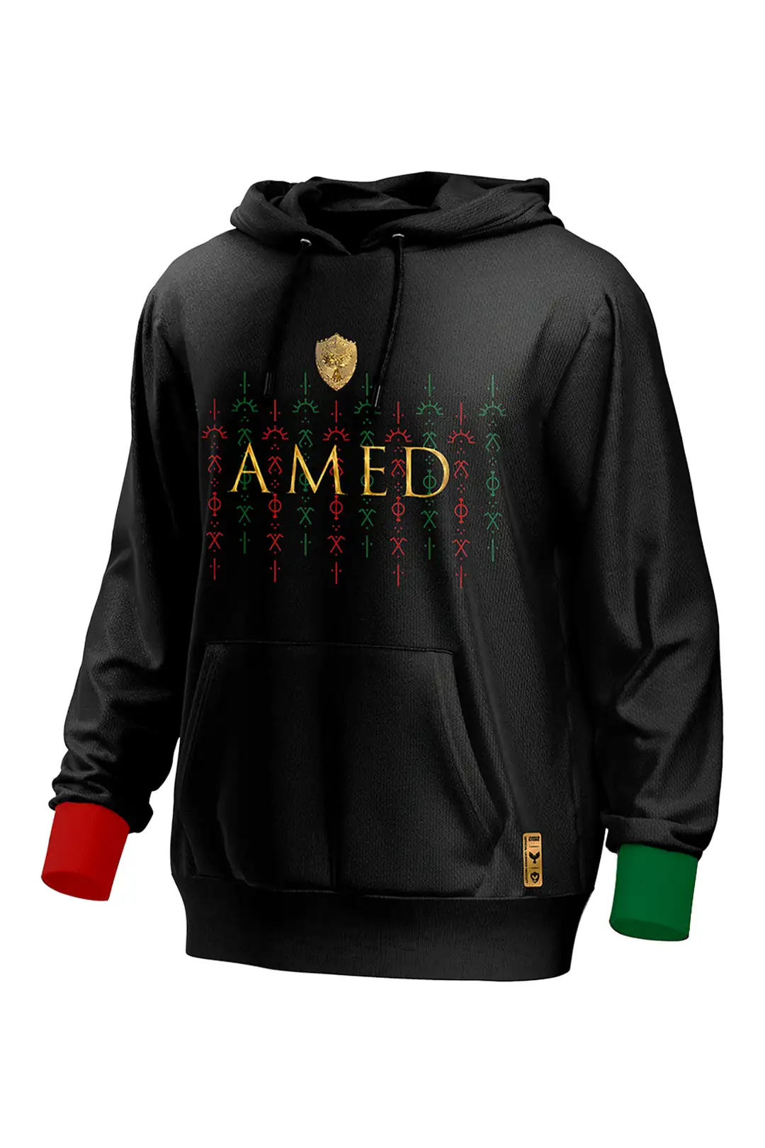 AMEDSPOR ETNİK DESEN KAPŞONLU SWEAT