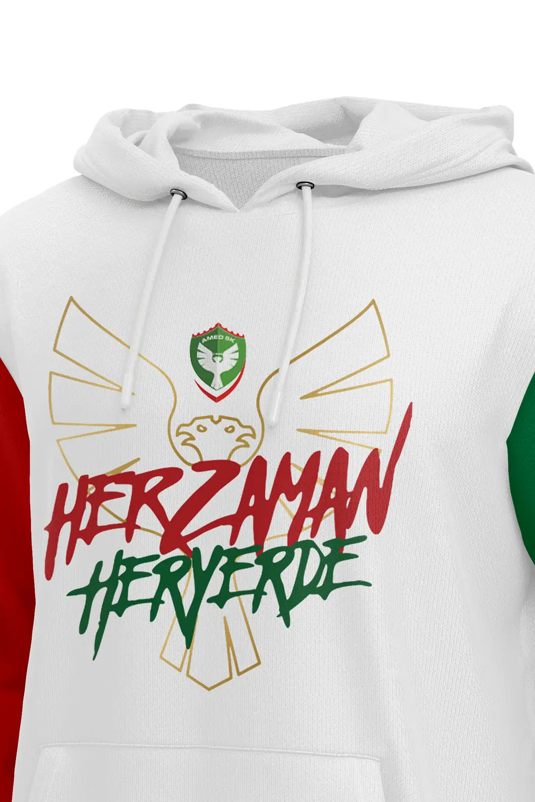 AMEDSPOR KOLLARI YEŞİL KIRMIZI KAPÜŞONLU SWEAT